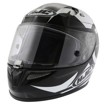 HJC Rpha 10 Furia Black White Helmet Front Left                                                                                                                                                                                                                