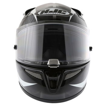 HJC Rpha 10 Furia Black White Helmet Front                                                                                                                                                                                                                     