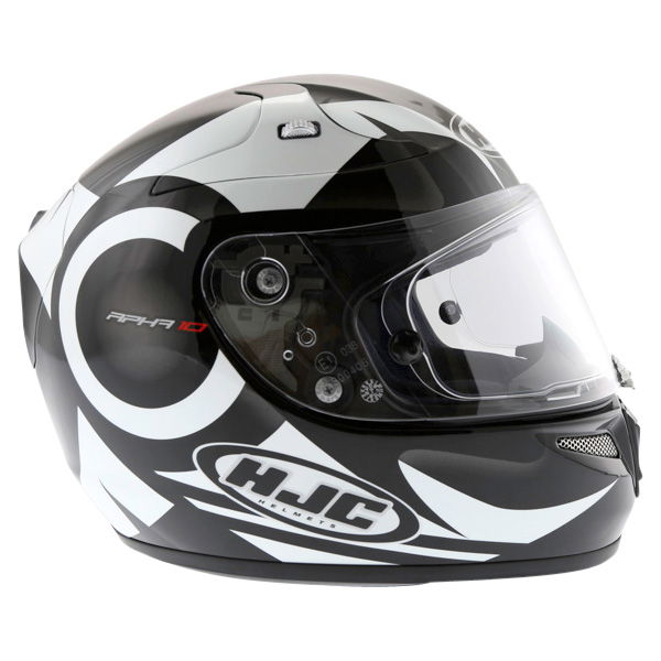 HJC Rpha 10 Furia Black White Helmet Right Side                                                                                                                                                                                                                