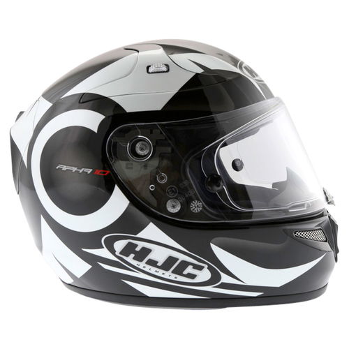 HJC Rpha 10 Furia Black White Helmet Right Side                                                                                                                                                                                                                