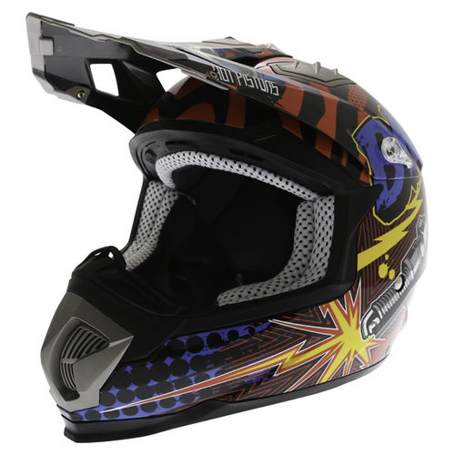 BKS 315 Piston Adult MX Blue Helmet Front Left                                                                                                                                                                                                                 