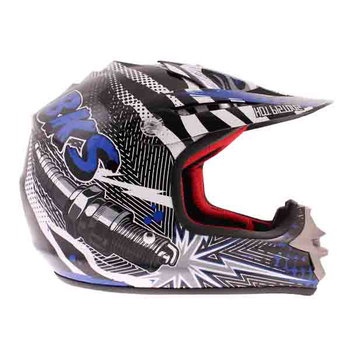 BKS 303 Piston Kids MX Blue Helmet Right Side                                                                                                                                                                                                                  