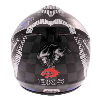 BKS 303 Piston Kids MX Blue Helmet Back                                                                                                                                                                                                                        