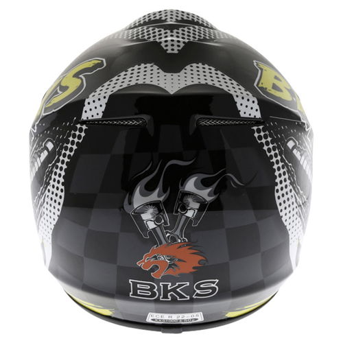 BKS 303 Piston Kids MX Orange Helmet Back                                                                                                                                                                                                                      