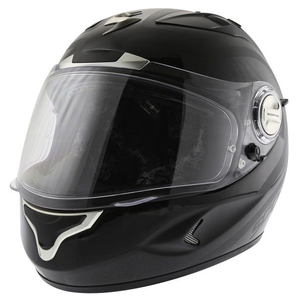 Scorpion Exo 1000 Round Up Black Helmet Front Left                                                                                                                                                                                                             