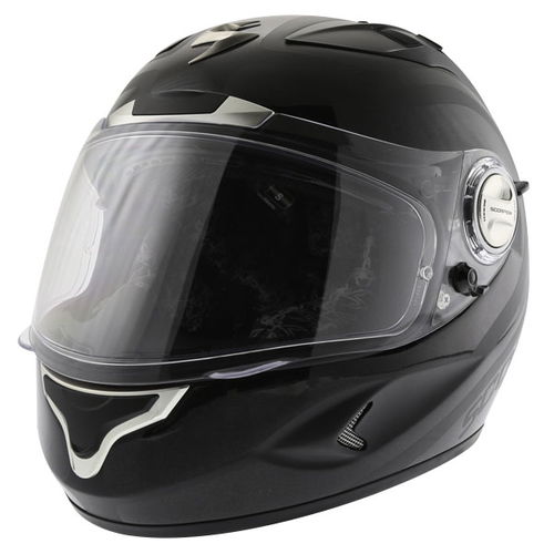 Scorpion Exo 1000 Round Up Black Helmet Front Left                                                                                                                                                                                                             