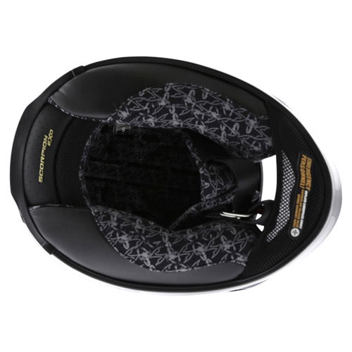 Scorpion Exo 1000 Round Up Black Helmet Inside                                                                                                                                                                                                                 