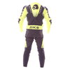 BKS Apex 1 Piece Black Fluo Yellow Leather Motorcycle Suit Back                                                                                                                                                                                                