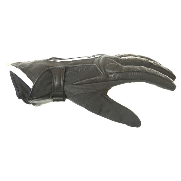 IXS Nira Ladies Black White Motorcycle Gloves Thumb side                                                                                                                                                                                                       