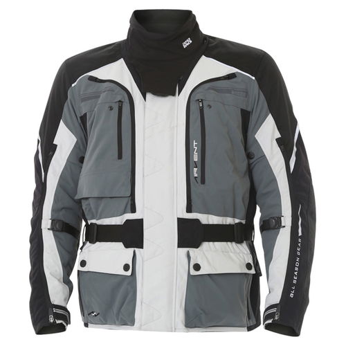 IXS Patrol Mens Grey Black Textile Motorcycle Jacket Front                                                                                                                                                                                                     