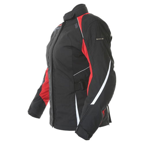 IXS Chelsea Ladies Black Red Waterproof Textile Motorcycle Jacket Side                                                                                                                                                                                         