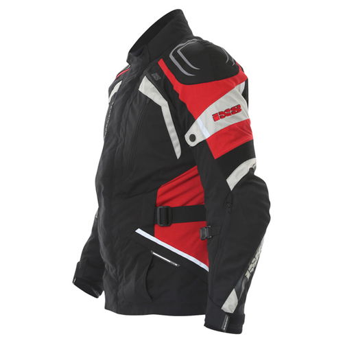 IXS Necthan Mens Black Red Textile Motorcycle Jacket Side                                                                                                                                                                                                      