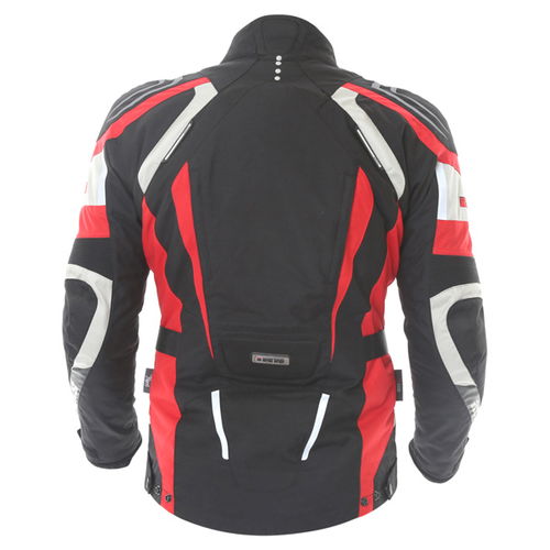 IXS Necthan Mens Black Red Textile Motorcycle Jacket Back                                                                                                                                                                                                      