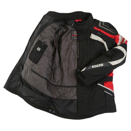 IXS Necthan Mens Black Red Textile Motorcycle Jacket Inside                                                                                                                                                                                                    
