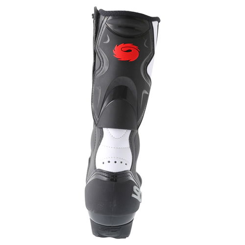Sidi Fusion White Black Motorcycle Boots Heel                                                                                                                                                                                                                  