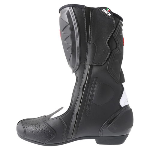 Sidi Fusion White Black Motorcycle Boots Inside leg                                                                                                                                                                                                            