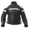 Frank Thomas Camero Black White Ladies Leather Motorcycle Jacket Front                                                                                                                                                                                         