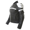 Frank Thomas Camero Black White Ladies Leather Motorcycle Jacket Side                                                                                                                                                                                          