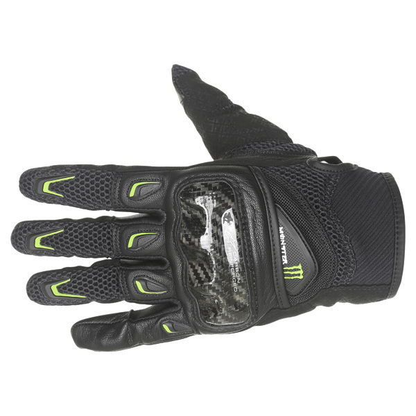 Alpinestars M30 Air Monster Black Green Motorcycle Gloves Back                                                                                                                                                                                                 