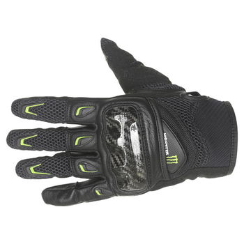 Alpinestars M30 Air Monster Black Green Motorcycle Gloves Back                                                                                                                                                                                                 