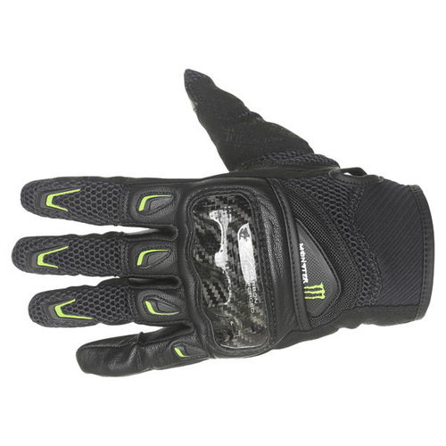 Alpinestars M30 Air Monster Black Green Motorcycle Gloves Back                                                                                                                                                                                                 