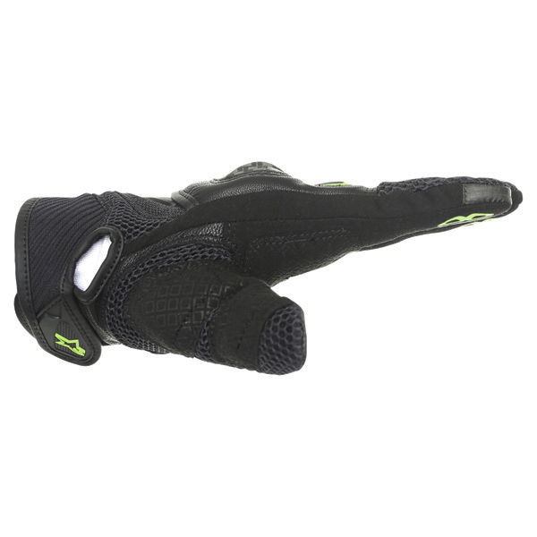 Alpinestars M30 Air Monster Black Green Motorcycle Gloves Thumb side                                                                                                                                                                                           