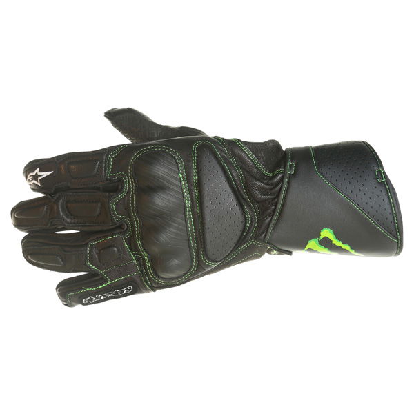 Alpinestars SP-M8 Monster Black Green Motorcycle Glove Back                                                                                                                                                                                                    
