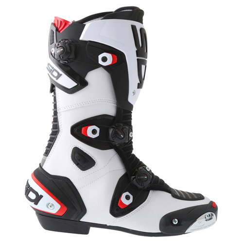 Sidi Mag 1 White Black Motorcycle Boots Outside leg                                                                                                                                                                                                            