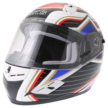 BKS 8 Flag Series Union Jack Full Face Motorcycle Helmet Front Left                                                                                                                                                                                            