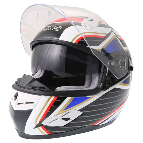 BKS 8 Flag Series Union Jack Full Face Motorcycle Helmet Open With Sun Visor                                                                                                                                                                                   