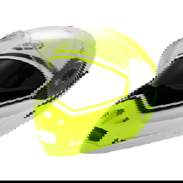 Caberg Duke Yellow Flip Front Motorcycle Helmet Open With Sun Visor                                                                                                                                                                                            