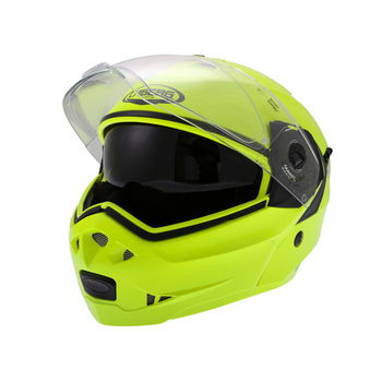 Caberg Duke Yellow Flip Front Motorcycle Helmet Open With Sun Visor                                                                                                                                                                                            