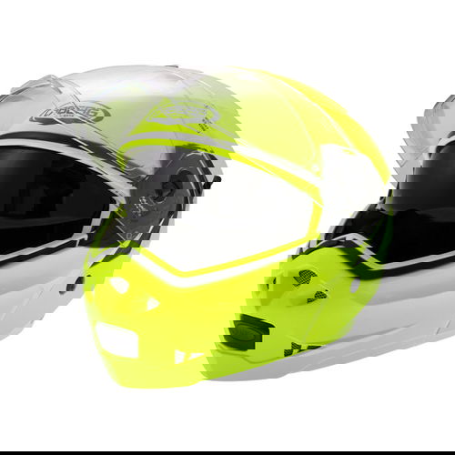 Caberg Duke Yellow Flip Front Motorcycle Helmet Open With Sun Visor                                                                                                                                                                                            