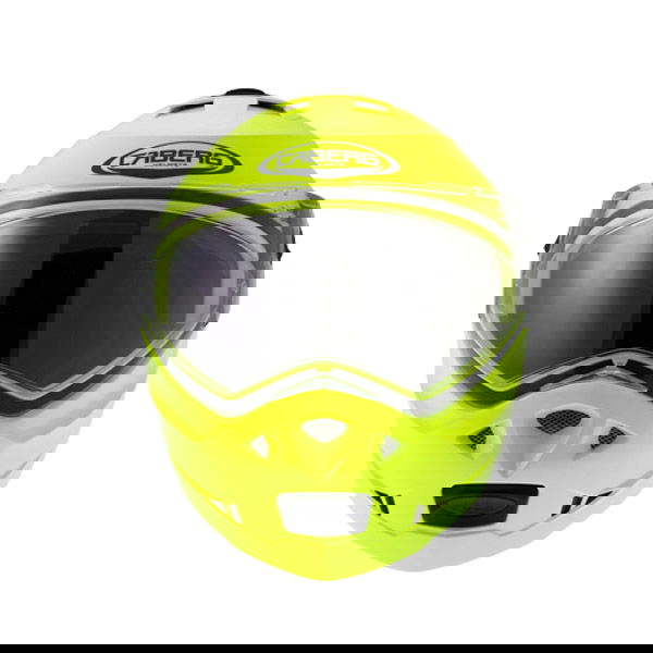 Caberg Duke Yellow Flip Front Motorcycle Helmet Front                                                                                                                                                                                                          