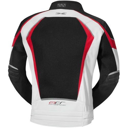 IXS Ashton Black Grey Red Textile Motorcycle Jacket Back                                                                                                                                                                                                       