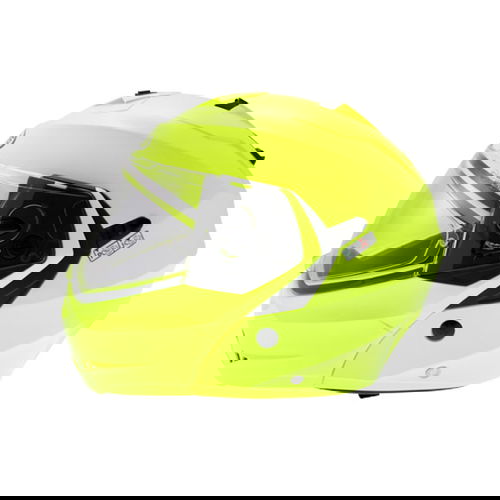 Caberg Duke Yellow Flip Front Motorcycle Helmet Left Side                                                                                                                                                                                                      