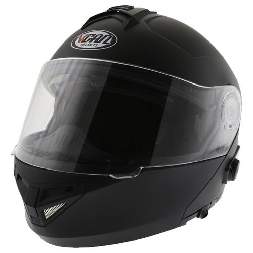 Vcan V270 Blinc Matt Black Flip Front Motorcycle Helmet Front Left                                                                                                                                                                                             
