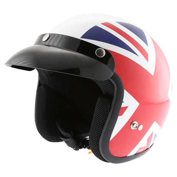Vcan V500 Union Jack Open Face Motorcycle Helmet Front Left                                                                                                                                                                                                    