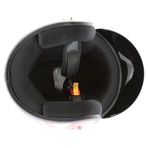 Vcan V500 Union Jack Open Face Motorcycle Helmet Inside                                                                                                                                                                                                        