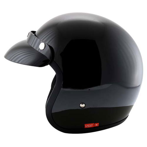 Vcan V537 Black Open Face Motorcycle Helmet Left Side                                                                                                                                                                                                          
