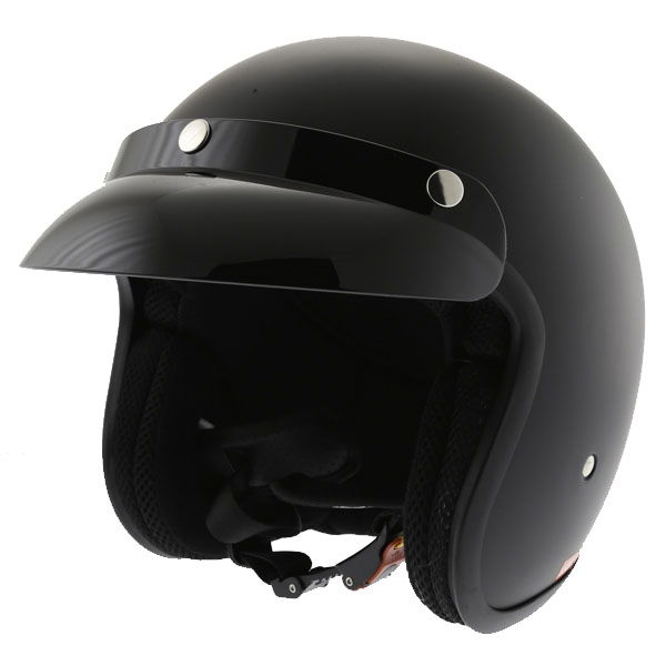 Vcan V537 Matt Black Open Face Motorcycle Helmet Front Left                                                                                                                                                                                                    