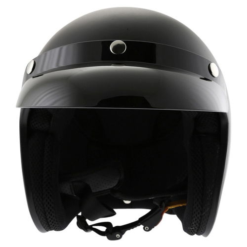 Vcan V537 Matt Black Open Face Motorcycle Helmet Front                                                                                                                                                                                                         
