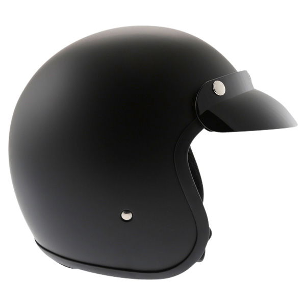 Vcan V537 Matt Black Open Face Motorcycle Helmet Right Side                                                                                                                                                                                                    