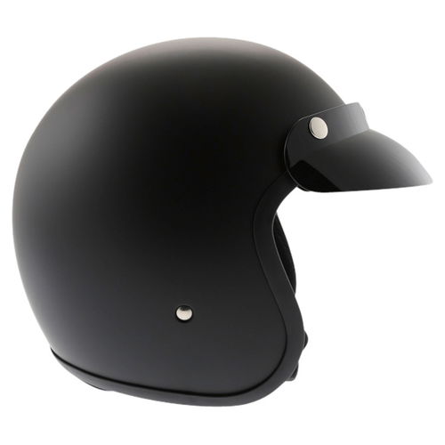 Vcan V537 Matt Black Open Face Motorcycle Helmet Right Side                                                                                                                                                                                                    