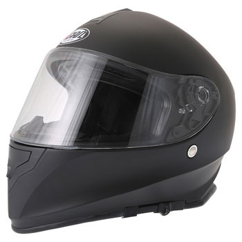 Vcan V127 Matt Black Full Face Motorcycle Helmet Front Left                                                                                                                                                                                                    