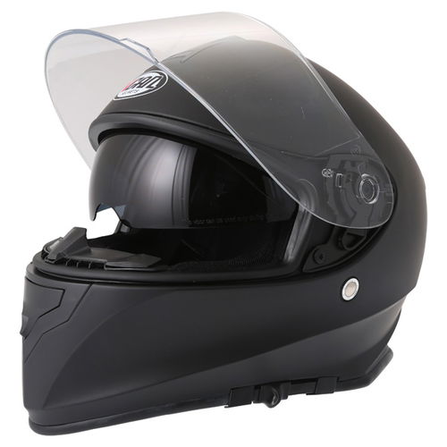 Vcan V127 Matt Black Full Face Motorcycle Helmet Open With Sun Visor                                                                                                                                                                                           