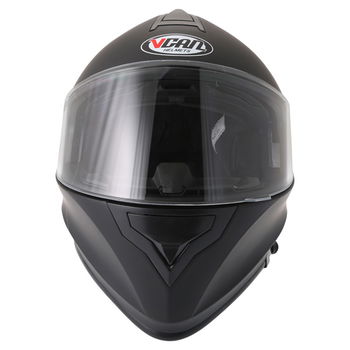 Vcan V127 Matt Black Full Face Motorcycle Helmet Front                                                                                                                                                                                                         