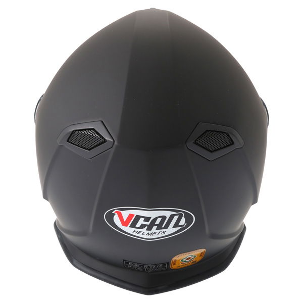 Vcan V127 Matt Black Full Face Motorcycle Helmet Back                                                                                                                                                                                                          