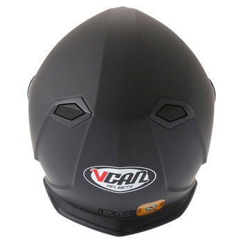 Vcan V127 Matt Black Full Face Motorcycle Helmet Back                                                                                                                                                                                                          