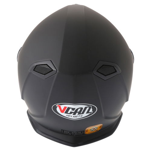 Vcan V127 Matt Black Full Face Motorcycle Helmet Back                                                                                                                                                                                                          